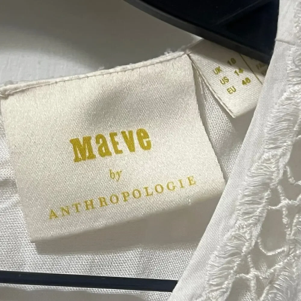 Anthropologie Maeve Eyelet Halter Dress Size 14 - Picture 6 of 7